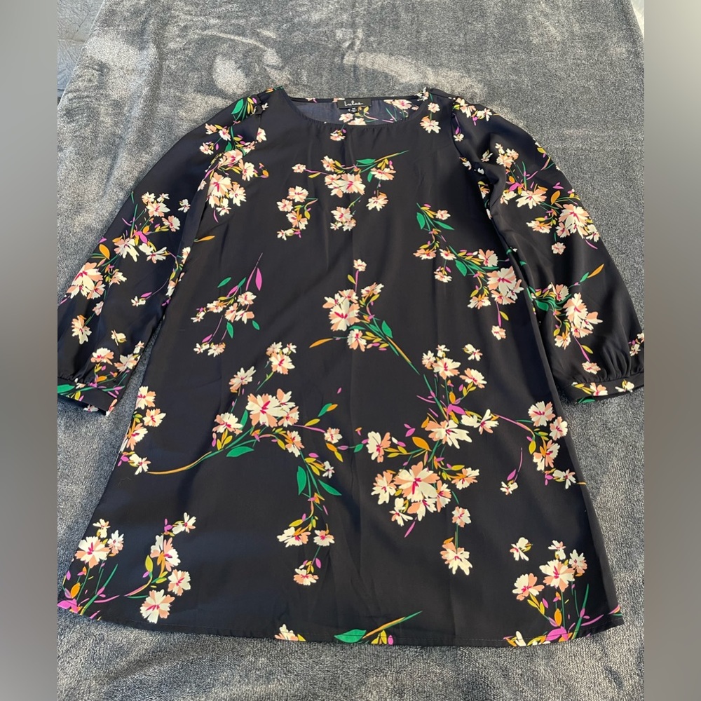 Lulus Black Long Sleeve Floral Dress